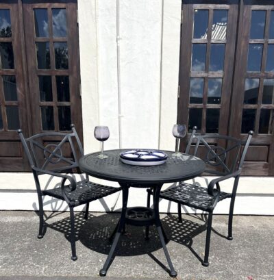 Luxury Santorini Table 80cm Dia and Dining Chair Set by Landgrave