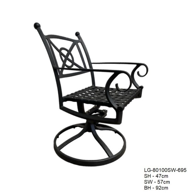 Luxury Santorini Bistro Table  with Swivel Chair Set by Landgrave