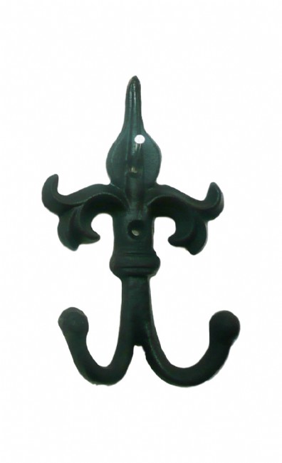 French Fleur De Lis Hook  Aluminum Black