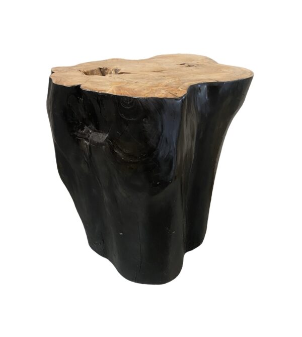 Organic shaped Stump Side table – Natural and Black