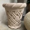 Stone hand-carved Pot basketweave