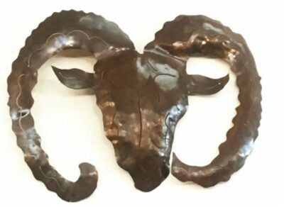 Wall Art Rams Head Silhouette | Rusted Iron 50 x 60