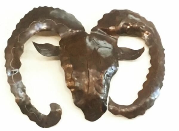 Wall Art Rams Head Silhouette | Rusted Iron 50 x 60