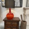 Red Glass Bottle Lamp