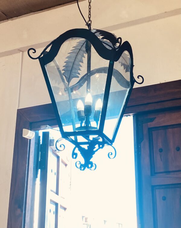 Lantern Sencillo black w/clear glass wired 400 * 700mmH