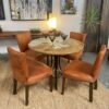 Bilboa Dining Chair No Arms Tan Leather