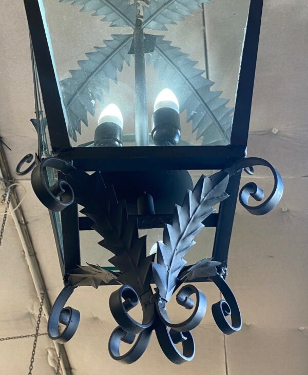 Lantern Sencillo black w/clear glass wired 400 * 700mmH
