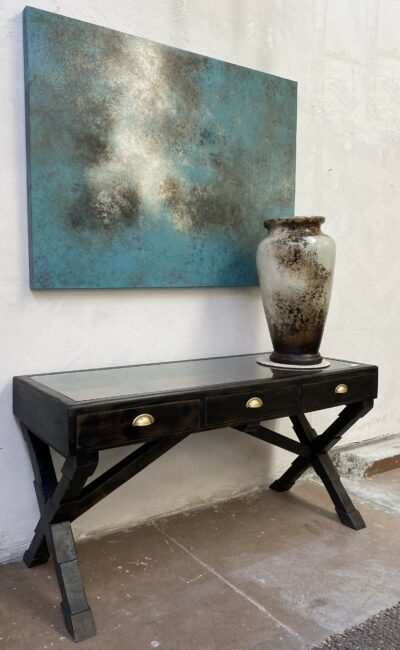 Toulouse Console with Glass Top & Drawers