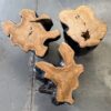 Organic shaped Stump Side table – Natural and Black