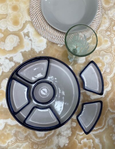 Handmade Appetizer Platter – Blue & White
