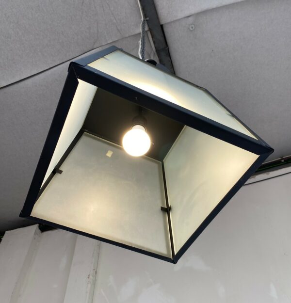 Italiano Lantern – Matt Black Frosted Glass unwired