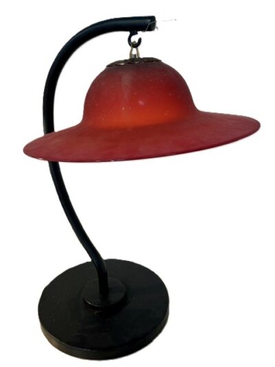 Murano Lamp 36cm Frosted Glass Shade Red