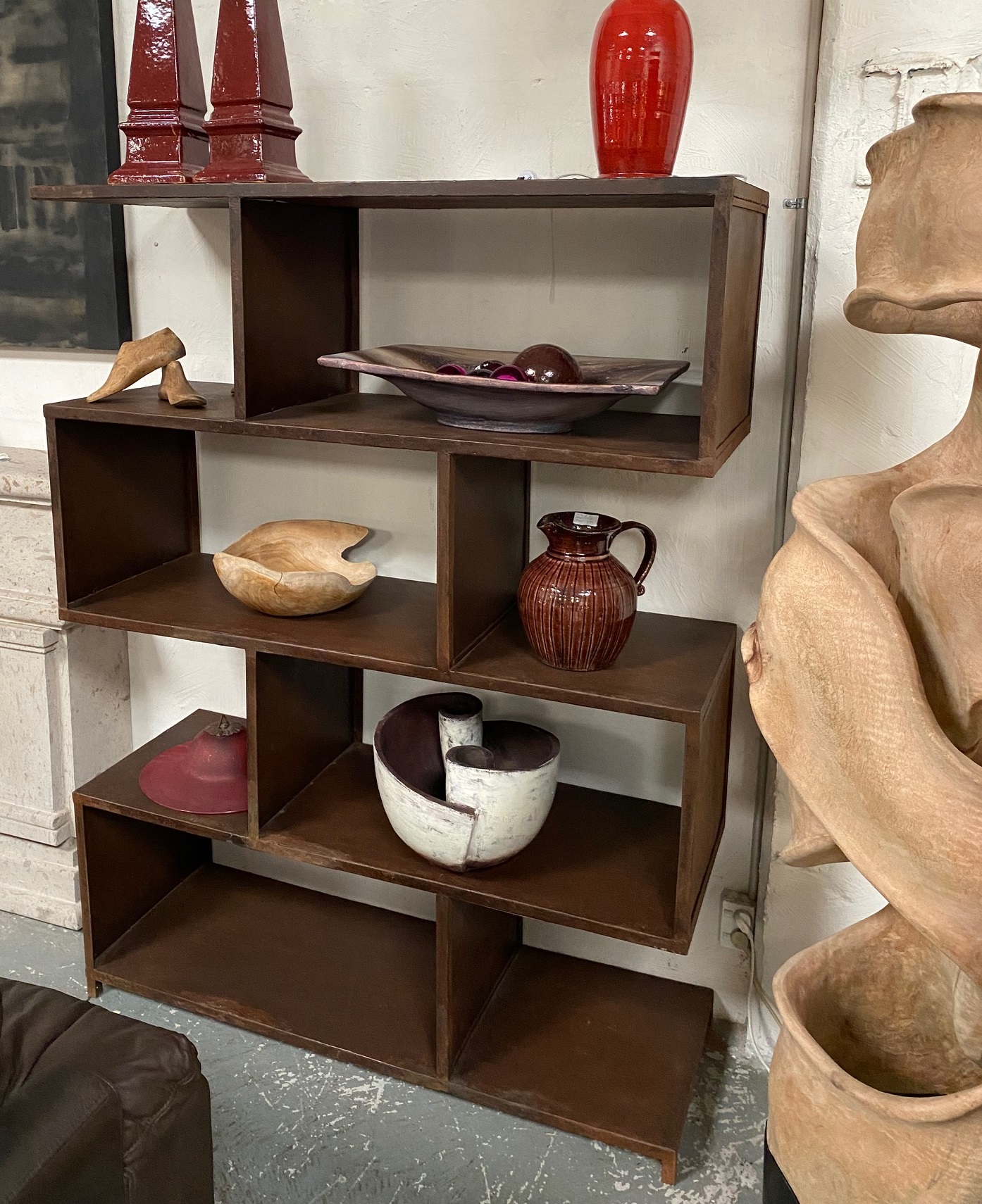 Shelving unit or Room Divider Iron Rusted Finish LA Imports