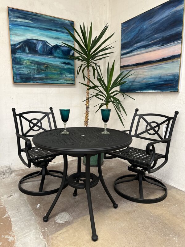 Luxury Santorini Bistro Table  with Swivel Chair Set by Landgrave