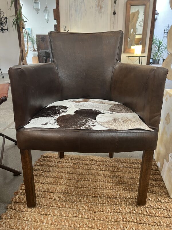 Bilbao Chair Leather with Cowhide patchwork seat