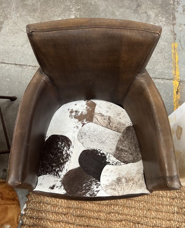 Bilbao Chair Leather with Cowhide patchwork seat