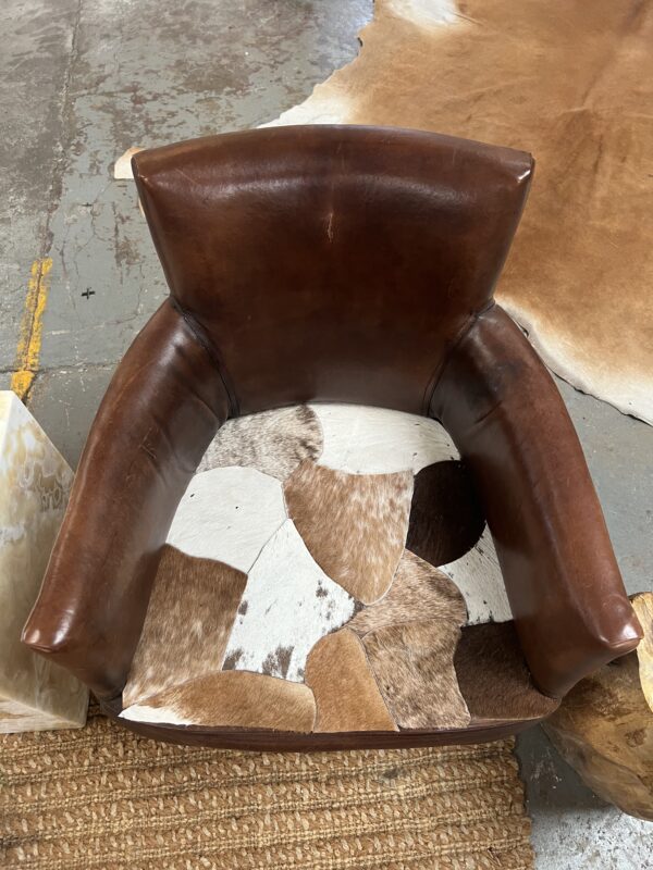 Bilbao Chair Leather with Cowhide patchwork seat
