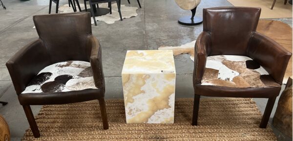 Bilbao Chair Leather with Cowhide patchwork seat