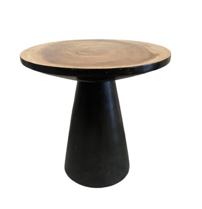 Pyramid Side Table | Black with Natural Top