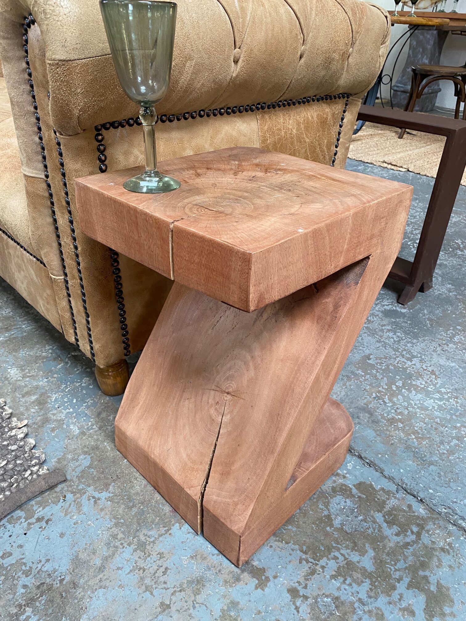 Z Side Table Natural LA Imports