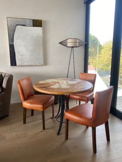 Bilboa Dining Chair No Arms Tan Leather