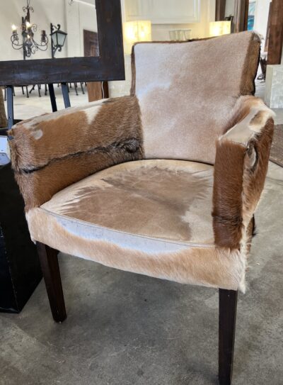 The Bilboa Chair | Tan & White Goat Hide