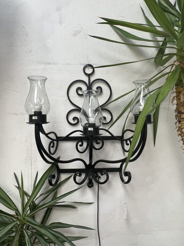 Spanish Wall Light Wired 3 lights w/glass shades