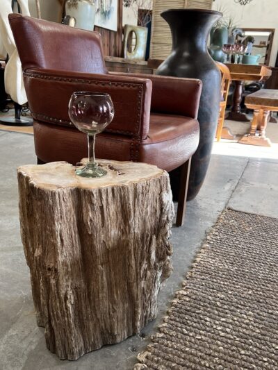 Petrified Wood Sidetable – Rustic Style 48*35*52cm