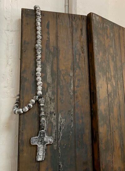 Rosary Beads & Cross Clay 1.10 cm  BlackWash