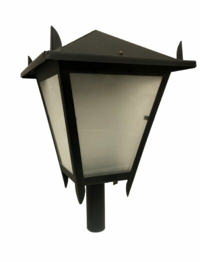 Gate Post Lantern frosted glass 35 cm sq.Unwired