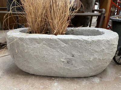 Oval Pot Hand Carved Stone 60cm * 30*30