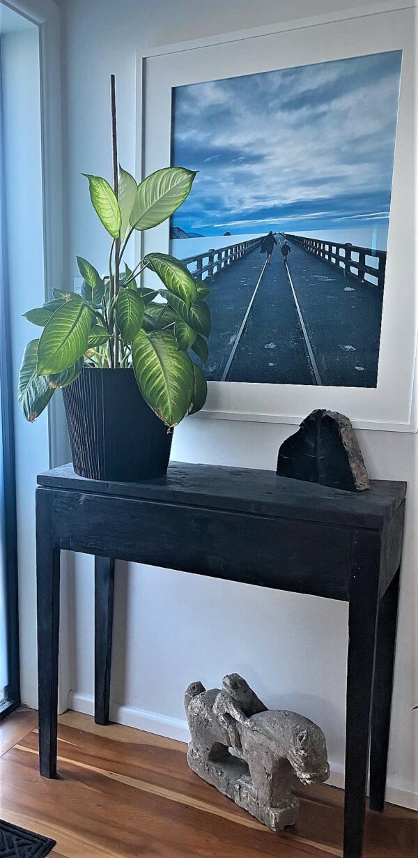 Planter Pot Hand-carved Matt Black