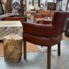 Crocodile Print Leather Tub Chair