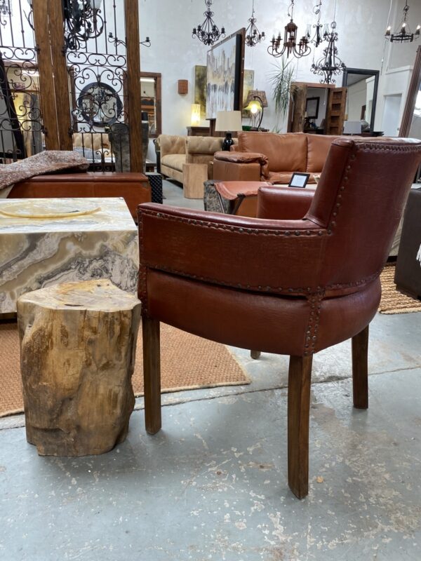 Crocodile Print Leather Tub Chair