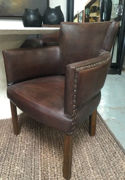 Bilbao Dining Chair  “Aged” Chocolate Leather