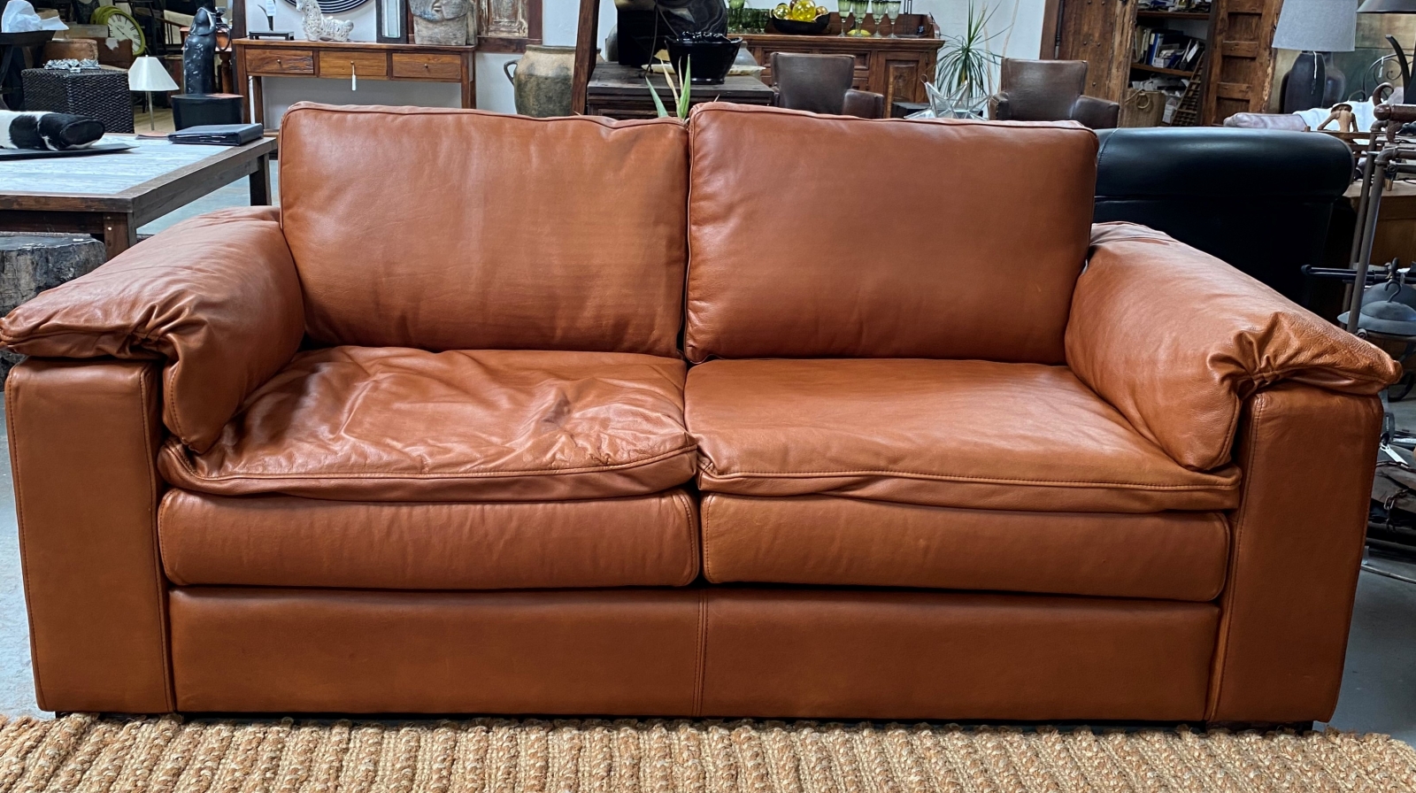 Park Sofa 2 00m Full Grain Leather Tan La Imports