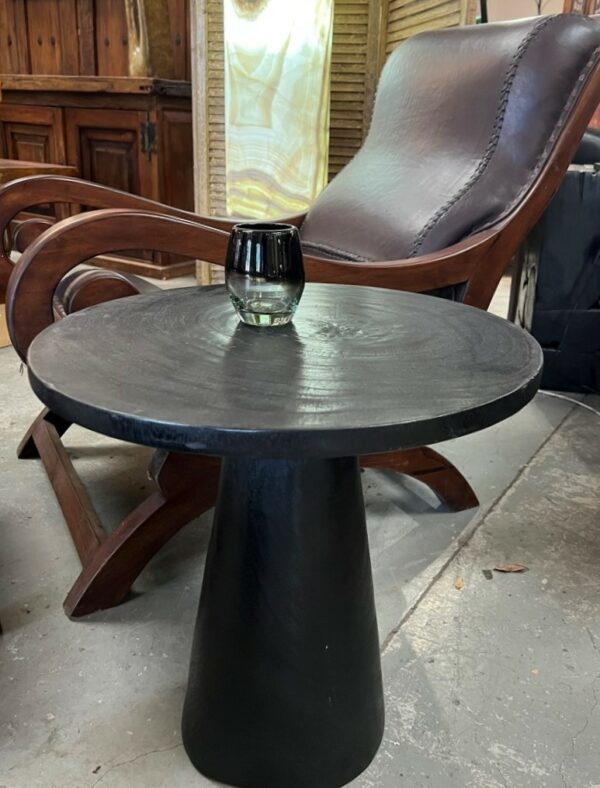 Pyramid Side Table | Black with Natural Top
