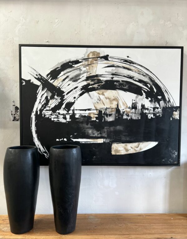 Elegante Wooden Vaso | Handmade Matt Black