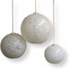 Handblown Pendant Spheres | White Confetti