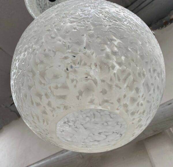 Handblown Pendant Spheres | White Confetti