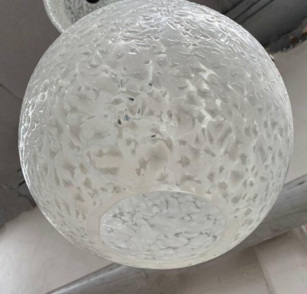 Handblown Pendants Sphere | White Confetti