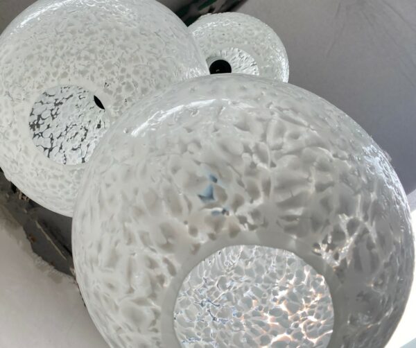 Handblown Pendants Sphere | White Confetti