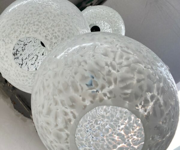 Handblown Pendant Spheres | White Confetti