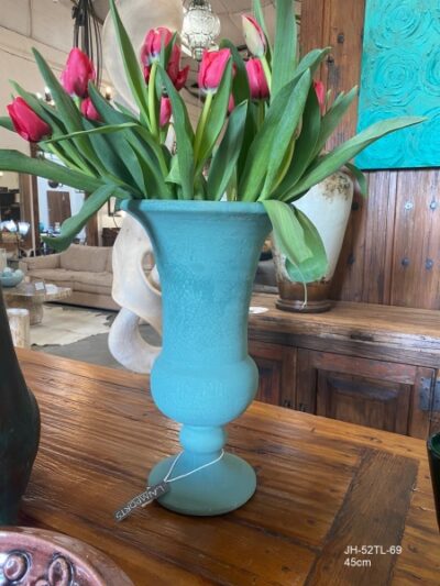 San Germaine Pedestal Urn – Teal