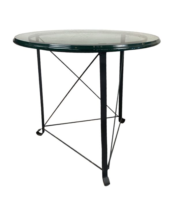 Manhattan Round Glass Table with Iron Base