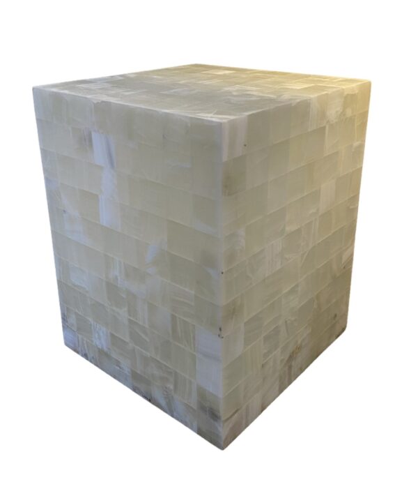 Crystalline Marquetry Side Table Cube