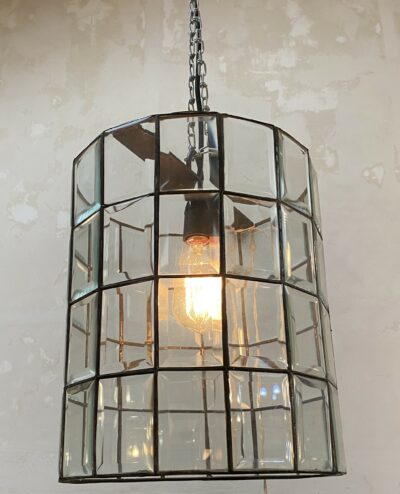Cylinder Shade beveled glass tiles 30cm dia 40cmh
