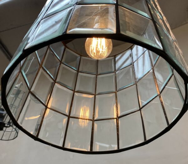 Cylinder Shade beveled glass tiles 30cm dia 40cmh