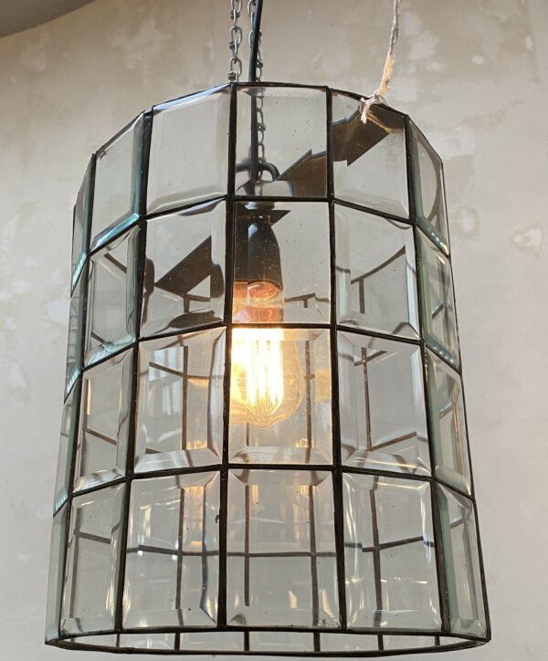 Cylinder Shade beveled glass tiles 30cm dia 40cmh
