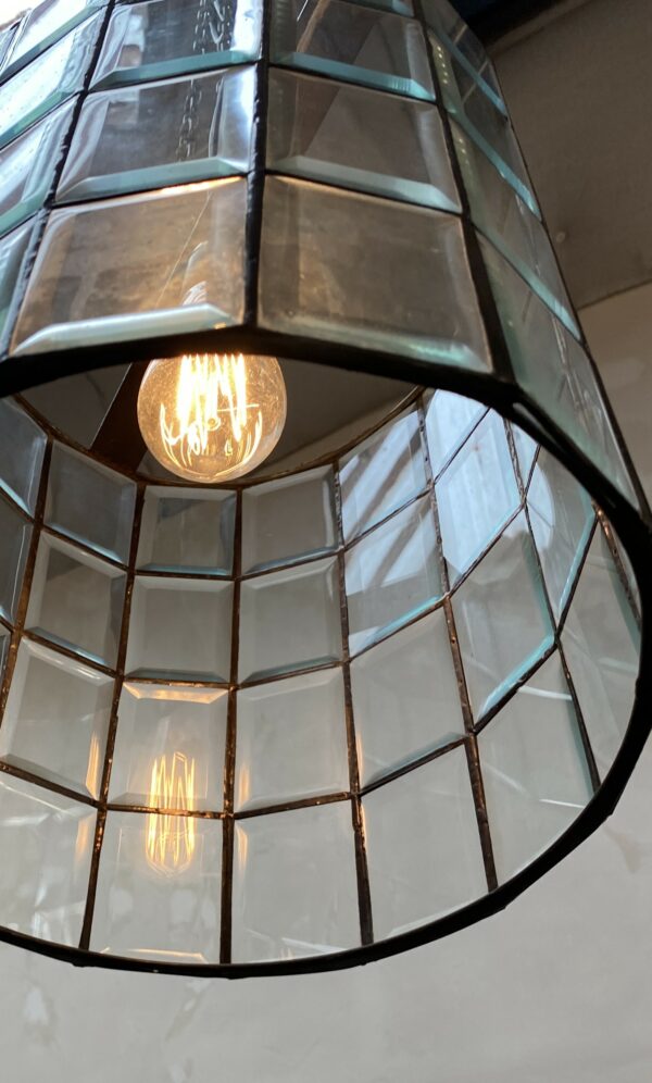 Cylinder Shade beveled glass tiles 30cm dia 40cmh